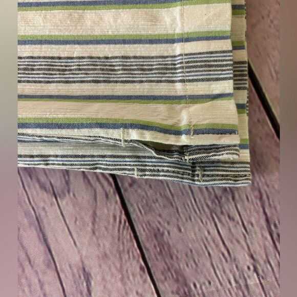 Per Se Crop Low Waist 70s Cotton Linen Blend Striped Giselle Jeans Size 8 - Picture 9 of 11